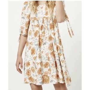Hayden Los Angeles Floral Print Square Neck Puff‎ Sleeve Dress 3XL
